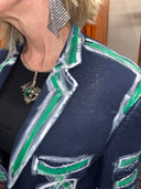 Painted Rebel Lettering Reversed Tailcoat - Distressed Punk Jacket with Attitude - Reckless Swagger