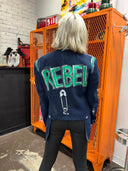 Painted Rebel Lettering Reversed Tailcoat - Distressed Punk Jacket with Attitude - Reckless Swagger