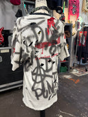Painted T-shirt with Red Vegan Leather Zippers - Reckless Swagger