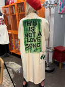 PIL Trench Coat - Hand - Painted 'This is not a Love Song' Design - Reckless Swagger
