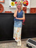 Pin - up Pocket Denim Skirt - Vintage Style Festival Wear - Reckless Swagger