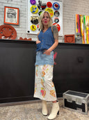 Pin - up Pocket Denim Skirt - Vintage Style Festival Wear - Reckless Swagger