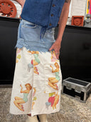 Pin - up Pocket Denim Skirt - Vintage Style Festival Wear - Reckless Swagger