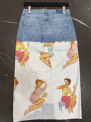 Pin - up Pocket Denim Skirt - Vintage Style Festival Wear - Reckless Swagger