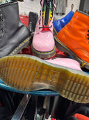 Pink Doc Martens with Rainbow Zipper - Reckless Swagger