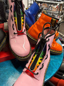 Pink Doc Martens with Rainbow Zipper - Reckless Swagger