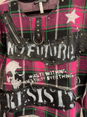 Pink Plaid No Future Resist Punk Zip - Reckless Swagger