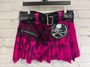 Pink Punk Graffiti Buckle Skirt - Reckless Swagger