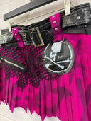 Pink Punk Graffiti Buckle Skirt - Reckless Swagger