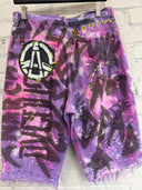 Pink Purple Denium Shorts Chaos A - Reckless Swagger