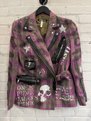Pink Tartan Studs Always Punk Zip - Reckless Swagger