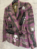 Pink Tartan Studs Always Punk Zip - Reckless Swagger