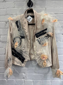 Pinstripe Blazer with Punk flowers - Reckless Swagger