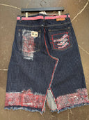 Pinstripe Shredded Checkered Denim - Reckless Swagger