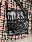 Plaid Tweed Crass Punk Blazer Pins & Leather Zips - Reckless Swagger