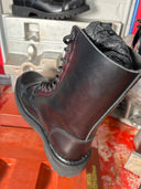 Platform Lace Combat Black Leather Boot Metal - Reckless Swagger