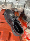 Platform Lace Combat Black Leather Shoe - Reckless Swagger