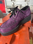 Platform Purple Suede Leather Creeper - Reckless Swagger