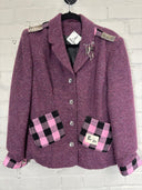 Plum Boucle Tartan Classic Twist Jacket - Reckless Swagger