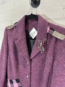 Plum Boucle Tartan Classic Twist Jacket - Reckless Swagger