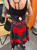 Polka Dot Swing Dress with Red Heart Patches - Vintage Festival Dress - Reckless Swagger