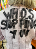Powder Pink Punk Jacket - "Who's Stopping You?" Statement Piece - Reckless Swagger