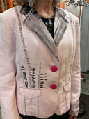 Powder Pink Punk Jacket - "Who's Stopping You?" Statement Piece - Reckless Swagger