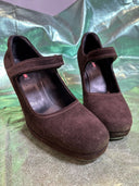 Prade Suede Wedge Brown - Reckless Swagger