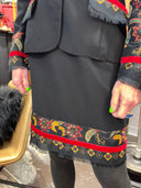 Premium Silk Suit with Velvet Accents & Scarf Overlay - Classic Elegance - Reckless Swagger