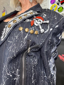 Punk Chaos Blazer with Paint Splashes - Reckless Swagger