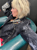 Punk Chaos Blazer with Paint Splashes - Reckless Swagger