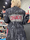 Punk Chaos Blazer with Paint Splashes - Reckless Swagger