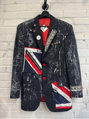 Punk Chaos Blazer with Paint Splashes - Reckless Swagger