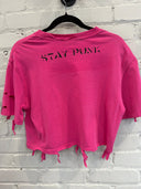 Punk Rock Cropped Pink Slashed Top - Reckless Swagger