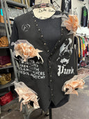 Punk Skull Stud Vest Roses - Reckless Swagger