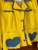 Punk Twist on Yellow Jean Jacket - All Hearts - Reckless Swagger