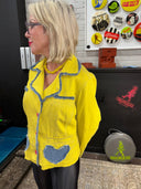 Punk Twist on Yellow Jean Jacket - All Hearts - Reckless Swagger