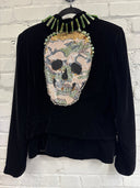 Punk Velvet Apple Green Sequin Skull - Reckless Swagger