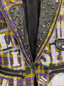 Purple Gold Tartan Punk Blazer - Reckless Swagger