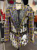 Purple Gold Tartan Punk Blazer - Reckless Swagger
