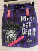 Purple Plaid Punk not Dead Skirt - Reckless Swagger