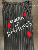 Queen of Diamonds Pinstripe Pants - Punk - Inspired Custom Design Statement Piece - Reckless Swagger