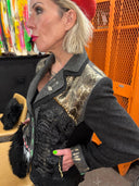 Rebel Wool Knit Jacket - Gold Studs & Skull Art Rock Style - Reckless Swagger