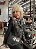 Rebel Wool Knit Jacket – Gold Studs & Skull Art Rock Style - Reckless Swagger