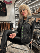 Rebel Wool Knit Jacket – Gold Studs & Skull Art Rock Style - Reckless Swagger