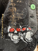 Rebel Wool Knit Jacket - Gold Studs & Skull Art Rock Style - Reckless Swagger