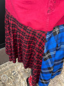 Red Denium Suit with Red blue Tartan - Reckless Swagger