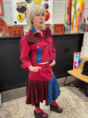 Red Denium Suit with Red blue Tartan - Reckless Swagger