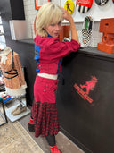 Red Denium Suit with Red blue Tartan - Reckless Swagger