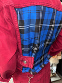 Red Denium Suit with Red blue Tartan - Reckless Swagger